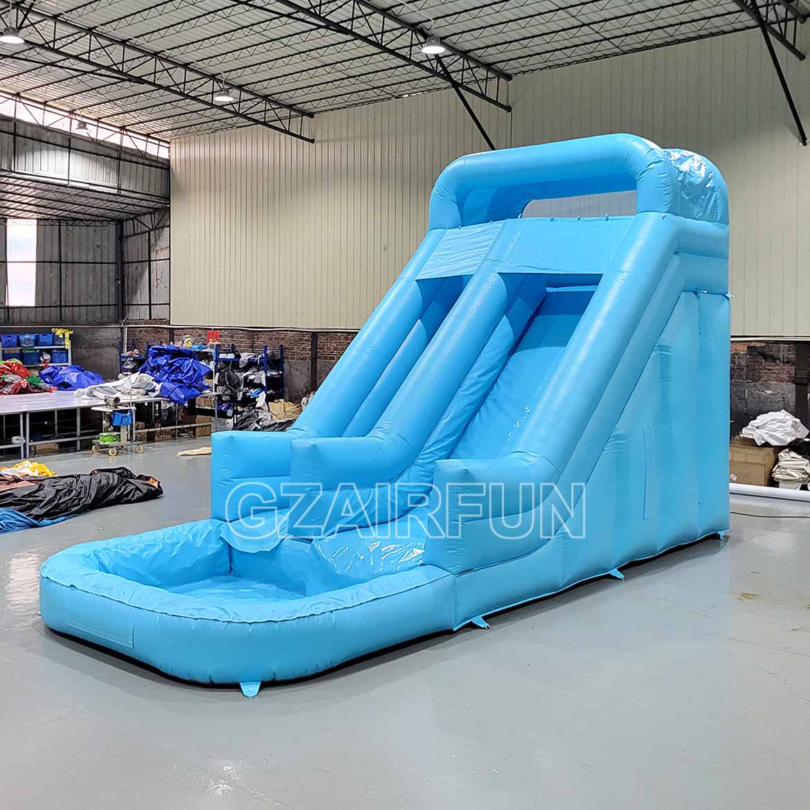 17ft inflatable sky blue waterslide