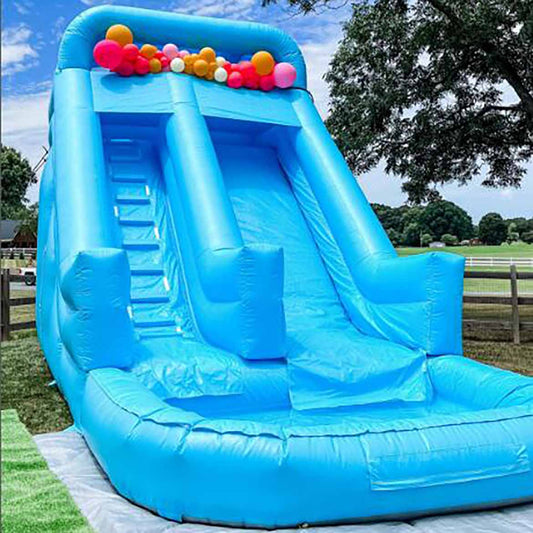 17ft inflatable sky blue waterslide