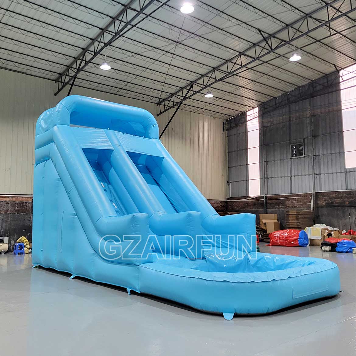 17ft inflatable sky blue waterslide