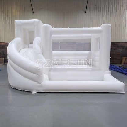3 in 1 White Bouncer With Slide And Ball Pit