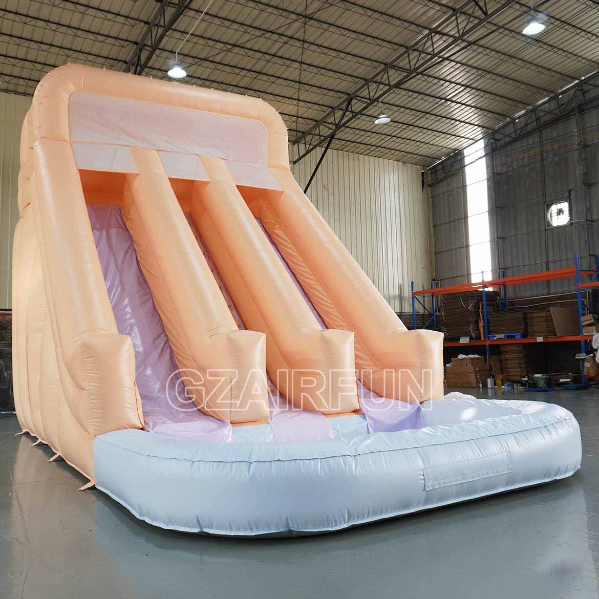 21ft Inflatable Multi Color Dual Lane Water slide