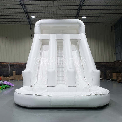 21ft Inflatable White Dual Lane Water slide