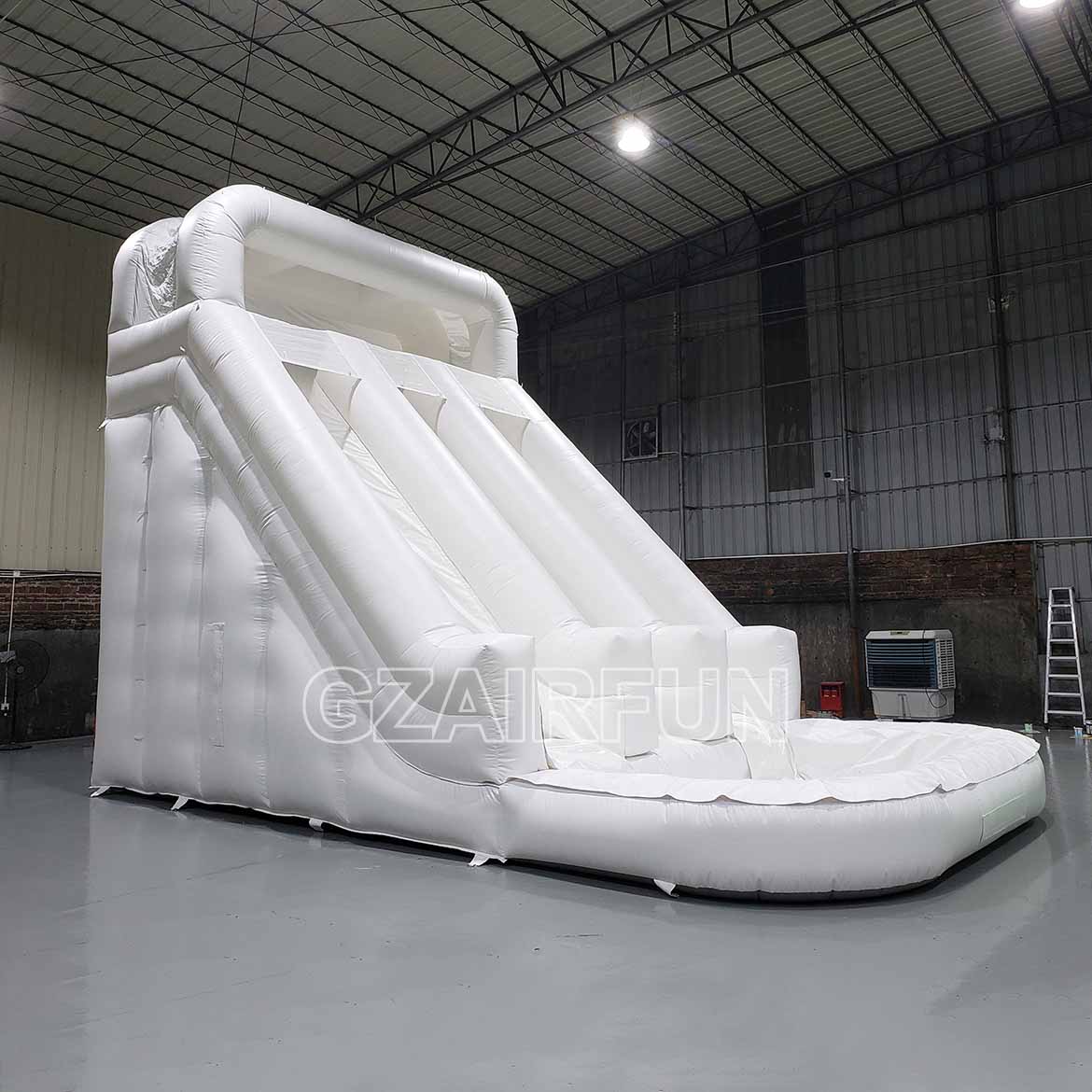 21ft Inflatable White Dual Lane Water slide