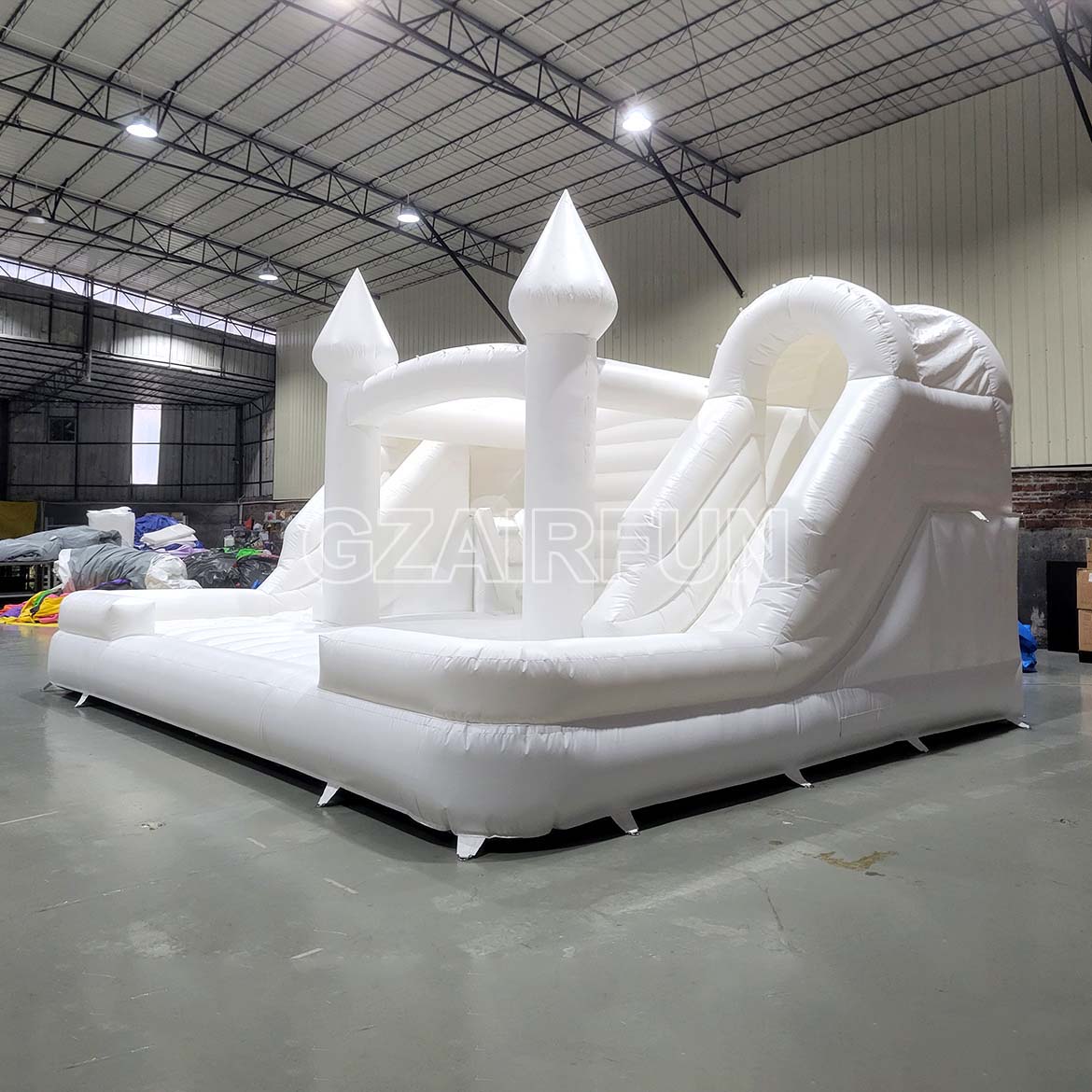 Inflatable Dual Lane White Bounce Combo
