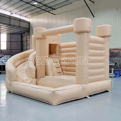 Inflatable Tan Round Flat Top Water Bouncer Combo