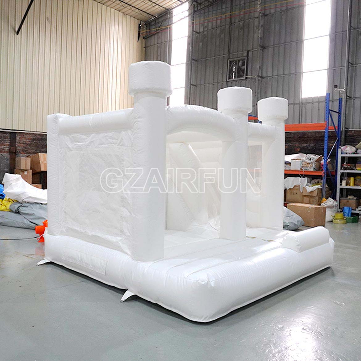 Round Flat Top Bouncer House With Slide Combo