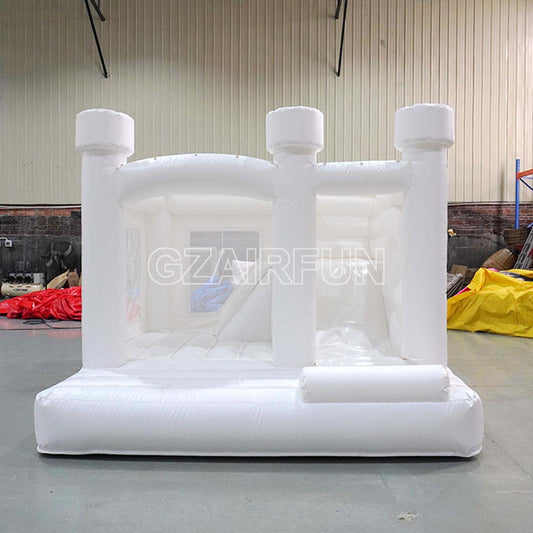Round Flat Top Bouncer House With Slide Combo