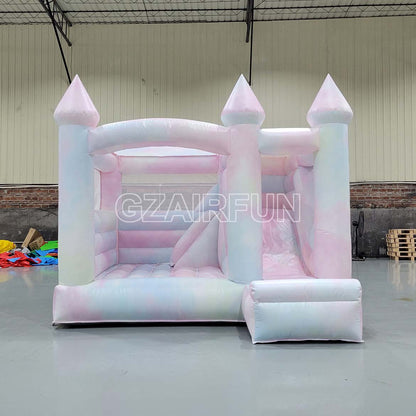 Inflatable Tie Dye Jumping Castle With Slide