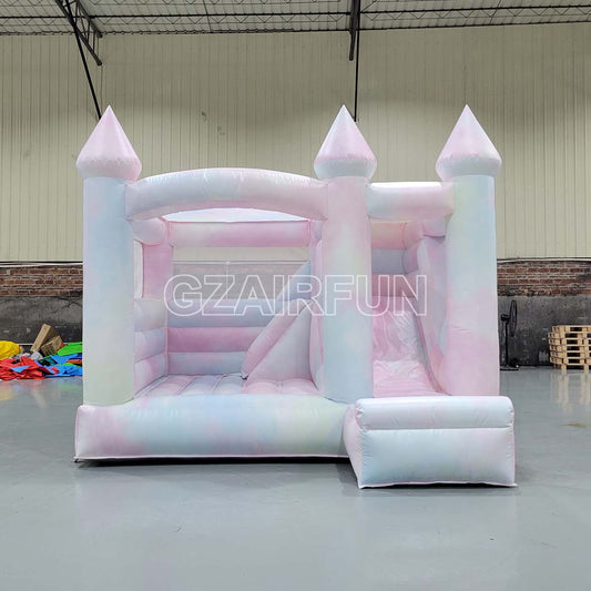 Inflatable Tie Dye Jumping Castle With Slide