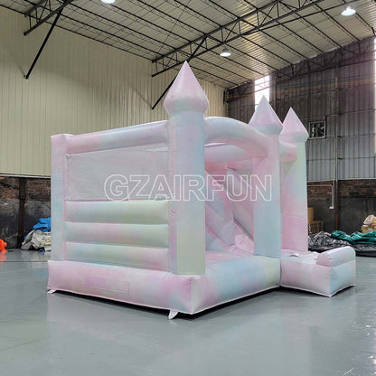 Inflatable Tie Dye Jumping Castle With Slide