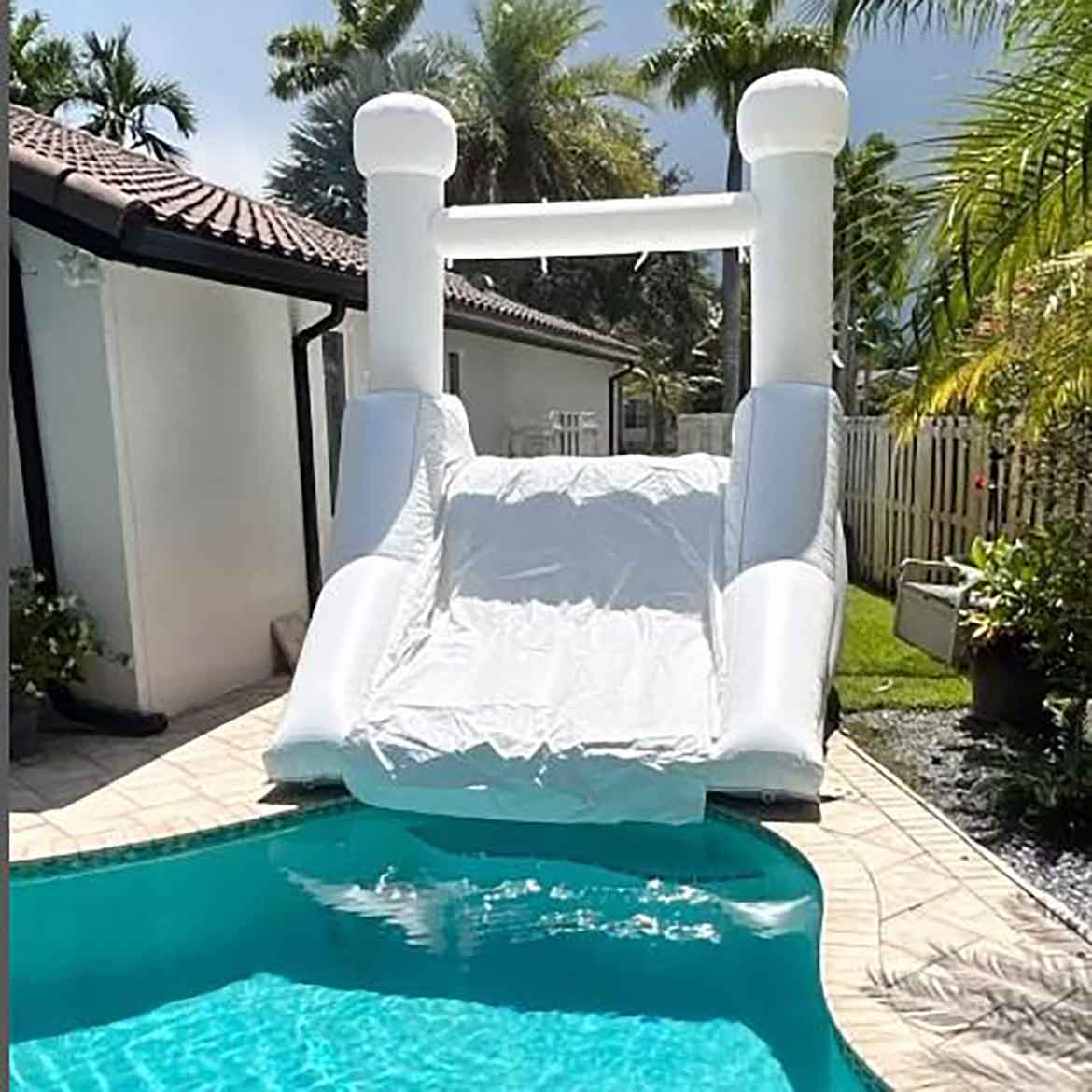 Mini inflatable pool slide for kids