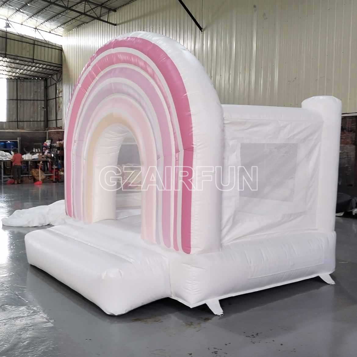 Peach Boho Rainbow Bounce House For Kids Party