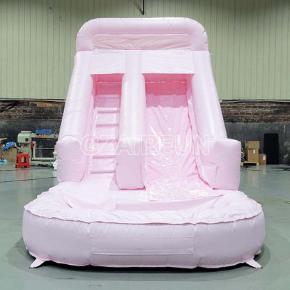 13ft inflatable pastel pink slide with attached pool